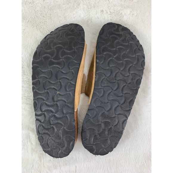 White Mountain Sandals Women’s Tan Leather Strap Cork Footbed Size 9B - Picture 9 of 9